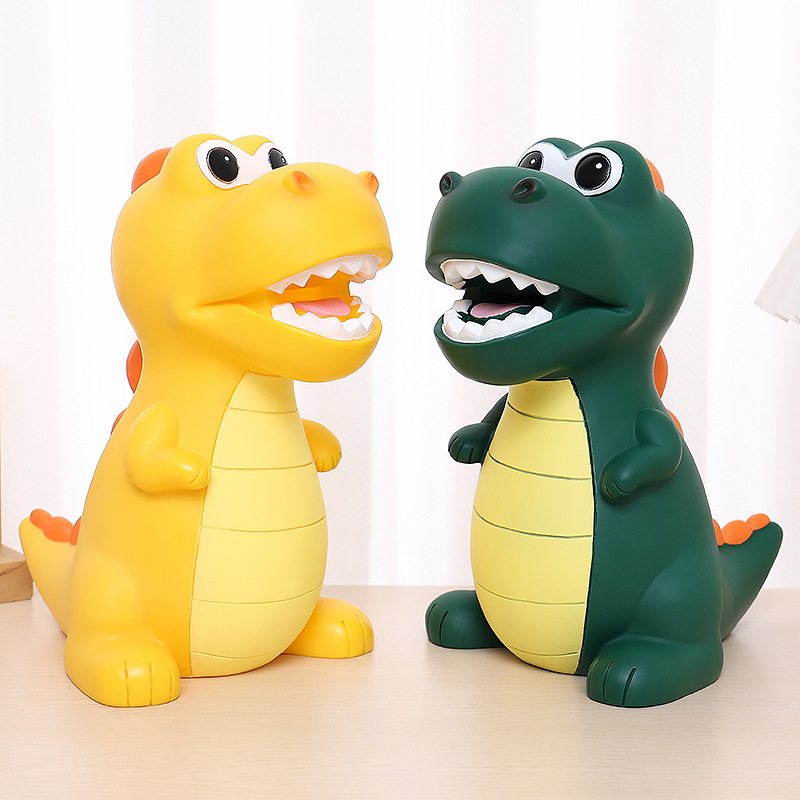 1pc creative dinosaur penny bank for saving money cute and large t rex coin bank details 9