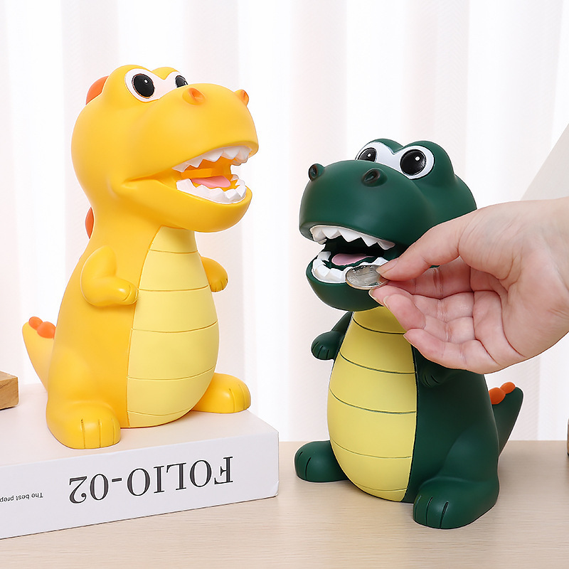 1pc creative dinosaur penny bank for saving money cute and large t rex coin bank details 13