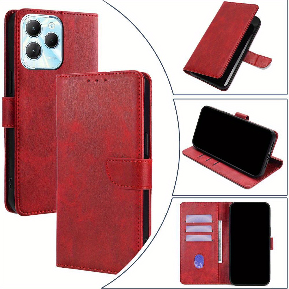 

Leather Phone Case Wallet Flip Cover With Card Slot For Infinix Hot 11s Nfc 30 4g 30i 4g 40 4g 40i 4g 40 Pro 4g