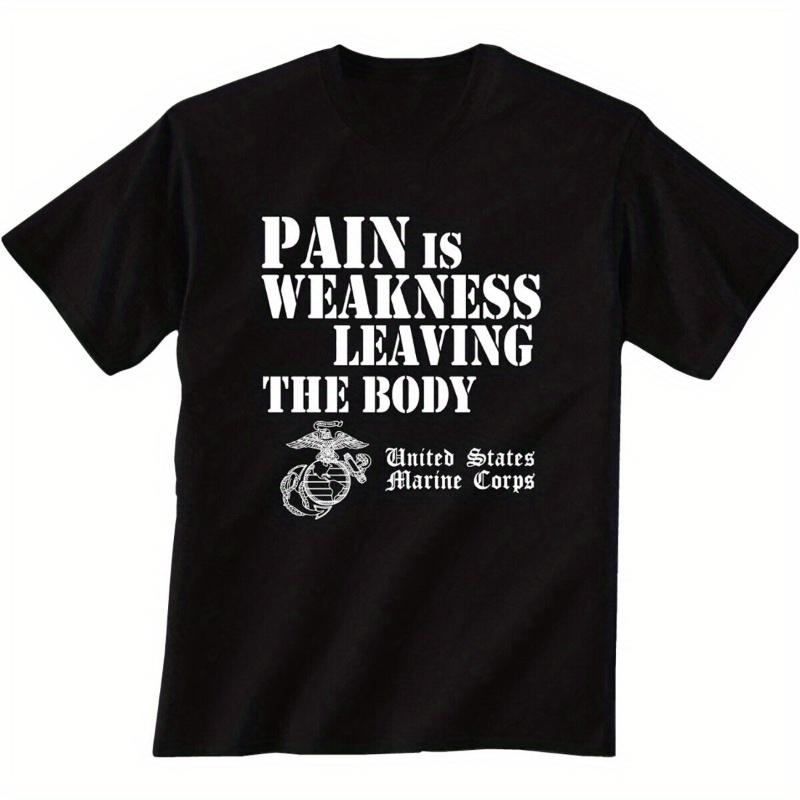 

Usmc Pain Is Weakness Leaving The Body Short Sleeve T-shirt - Adult