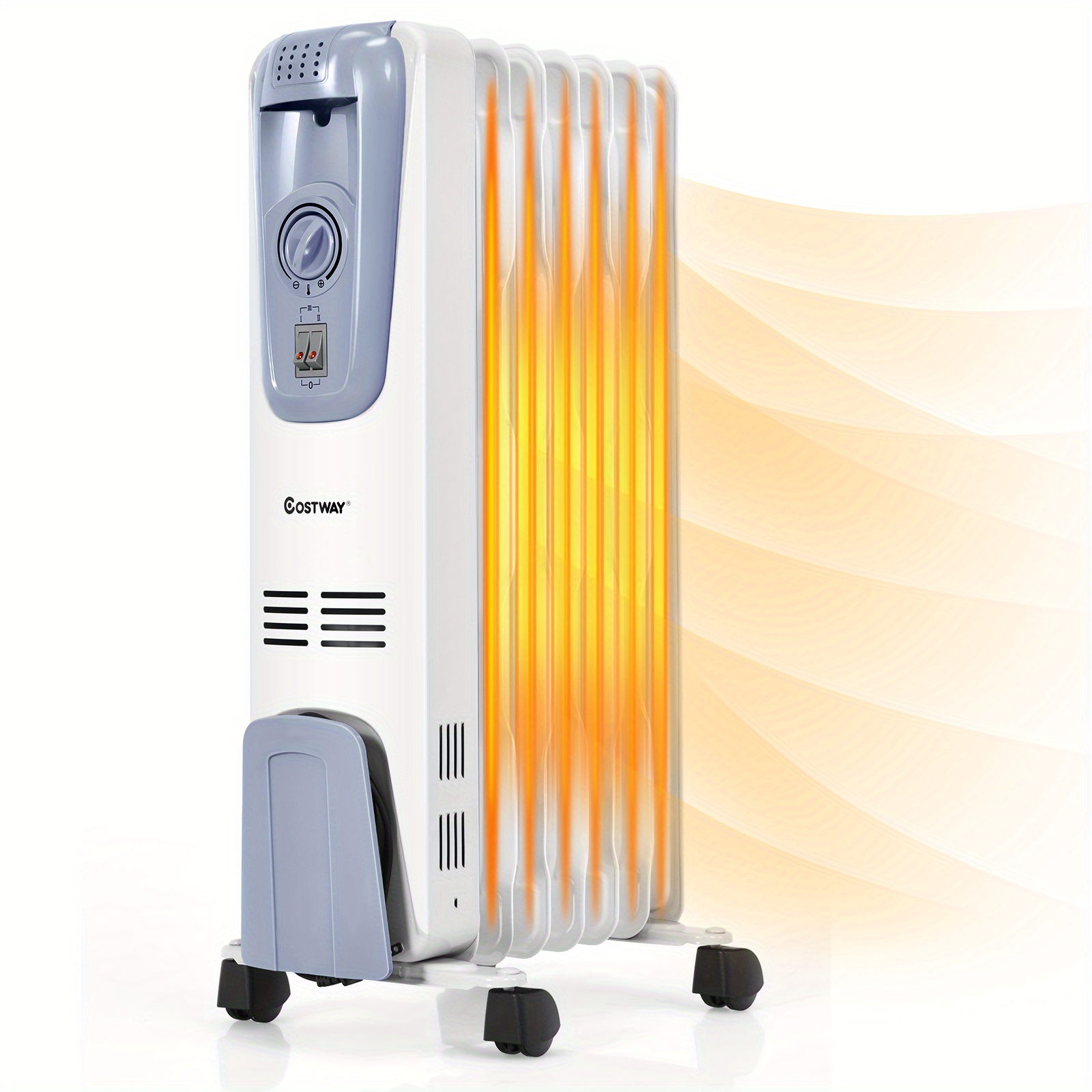 

Multigot 1500w Electric Oil Filled Radiator Space Heater 7-fin Thermostat Room Radiant