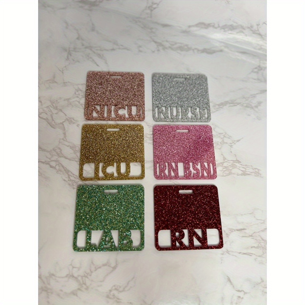 

Custom Acrylic Glitter Medical Badge Holders - Personalized For Nurses, Doctors, Pharmacists, And More!