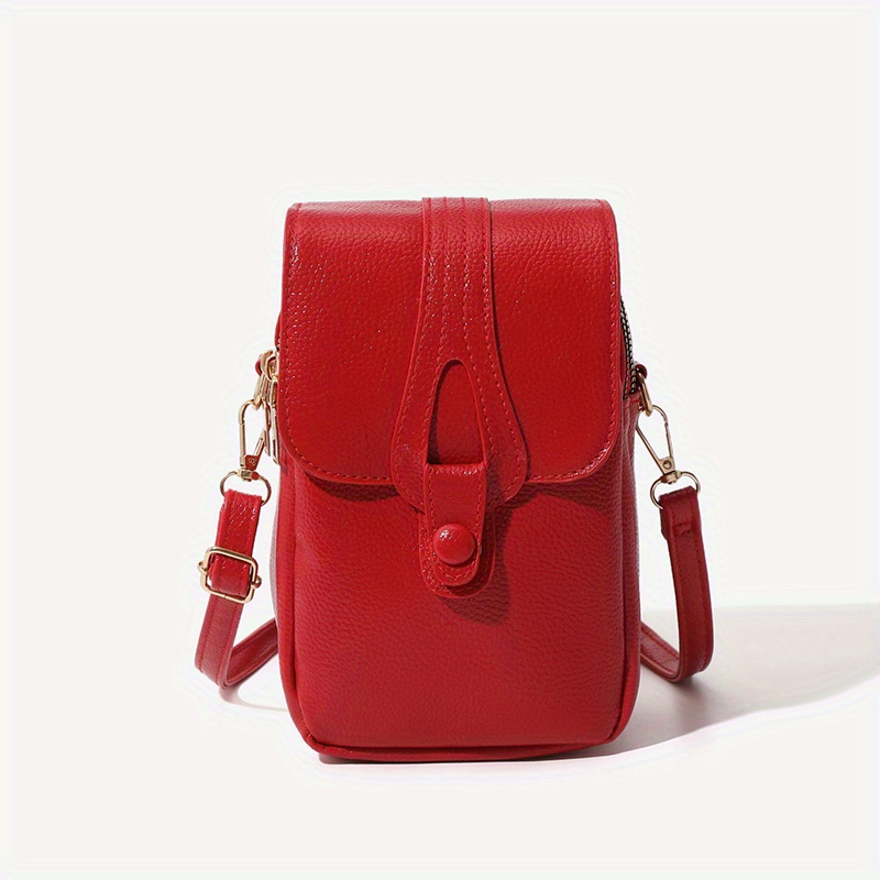 Womens Solid Color Mini Mobile Phone Pouch Versatile Womens