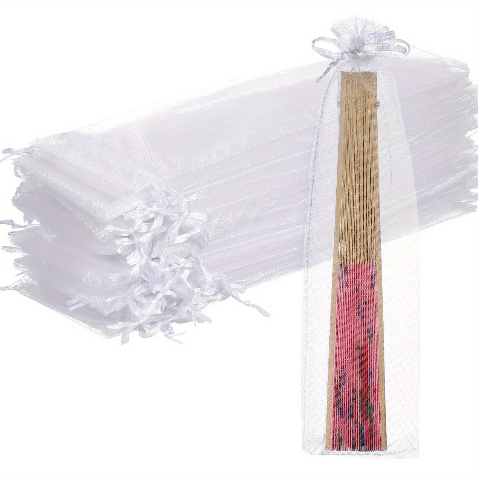 

20pcs Elegant Organza Drawstring Gift Bags - 10" X 2.4" Tulle Pouches For Party Favors, Wedding Decor & Craft Storage