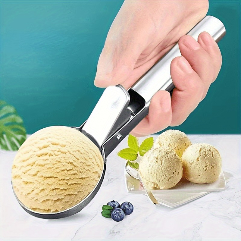 

Pelle à Glace en Acier Inoxydable avec Gâchette - Parfaite pour le Yogourt , les & les - Gadget de Cuisine Lavable au Lave-Vaisselle, Accessoire de Cuisine de Restaurant, Eid