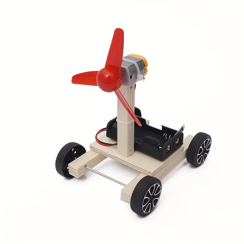 

1pc Diy Educational Experiment Kit - Build Your Own Air-powered Car With Motor And Propeller, Includes Wheels And Frame, For School