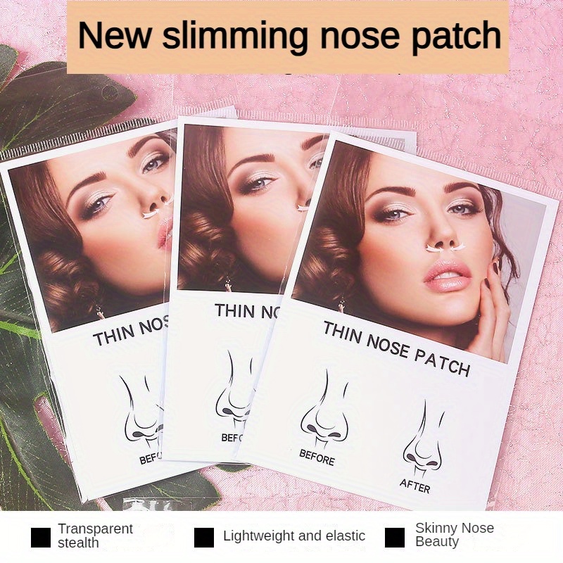 TEMU Transparent Nose Shaping Patch Strips - Invisible Slimming Nose Contour Stickers, Elastic & Durable, Ideal For Bridal Makeup & Everyday Use - Tools & Accessories