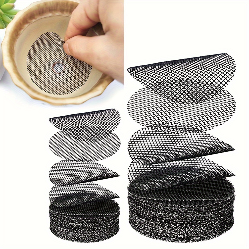 

Fiberglass Mesh Drainage Hole Screens, 100-pack Round Plant Pot Mesh Pads, Prevent Soil Loss, Bonsai Pot Bottom Grid Mat For Garden Planters, Essential Gardening Supplies