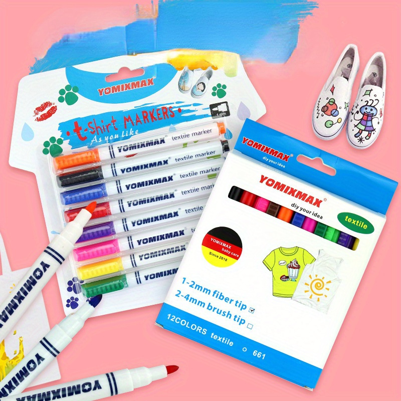 

[back To School Season]8/12/24 Colors Non Ironing Textile Pens Fabric Brushes Clothing Brushes Do Not Fade Waterproof Spinning Hand Drawn Sneakers Diy White Shoes Painting Canvas Shoes