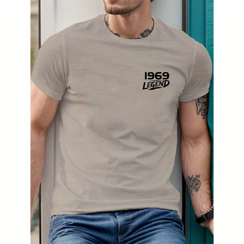 

T-shirt imprimé Legend 1969 pour homme - T-shirt décontracté à manches courtes pour l'été