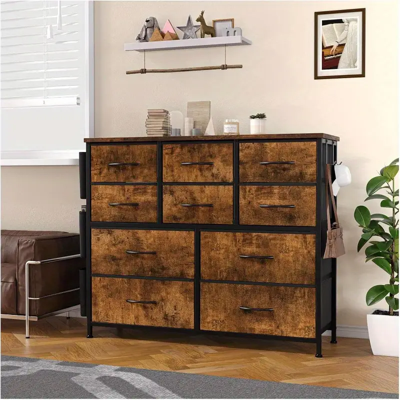 10 drawer fabric storage dresser bedroom rustic brown - Temu 10 drawer fabric storage dresser bedroom rustic brown - Temu