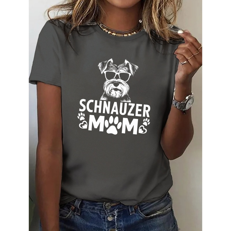 

Schnauzermom With Paw Prints Pure Cotton Women's T-shirt, Comfort Fit