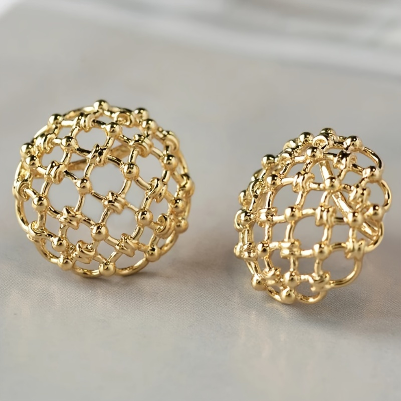 TEMU Boucles d'oreilles créoles ajourées pour femme READKISS - Créoles rondes minimalistes adaptées et aux fêtes, ajourées élégantes, accessoires