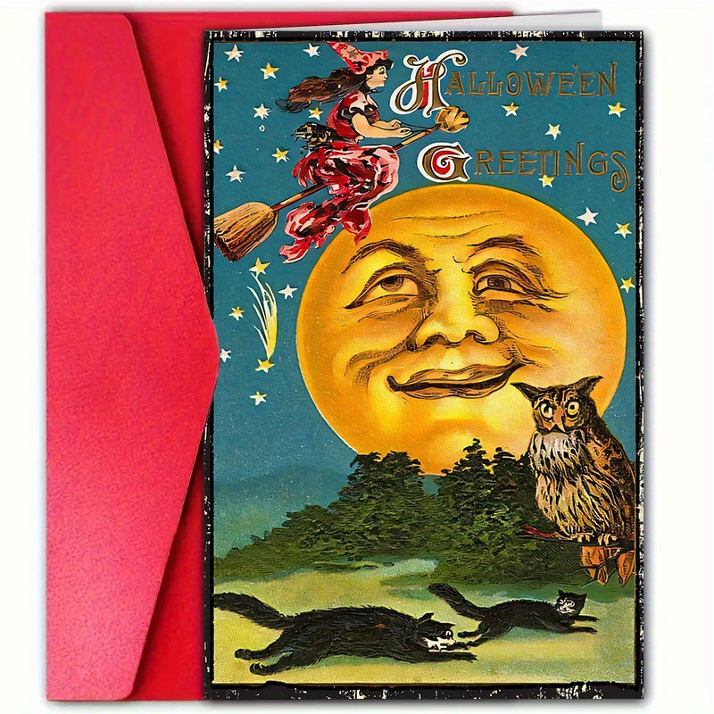 Lot De 24 Cartes De Vœux D'Halloween - Carte Postale - Décoration D' Halloween - Carte D'invitation Pour Fête D'Halloween Vintage