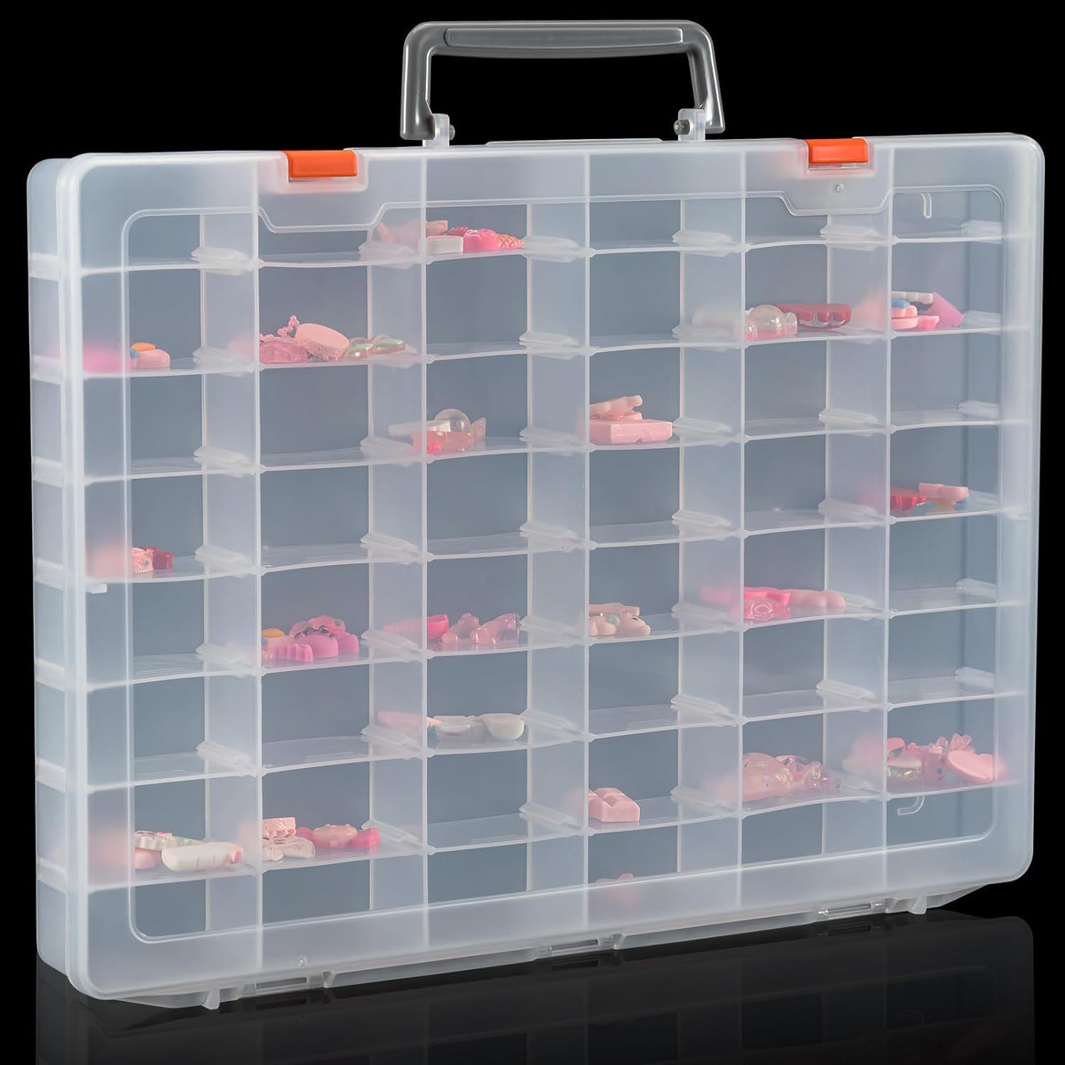 

48 Grid Transparent Plastic Storage Box With Detachable Partitions - Perfect For Crafts, Jewelry, And Nail Tools