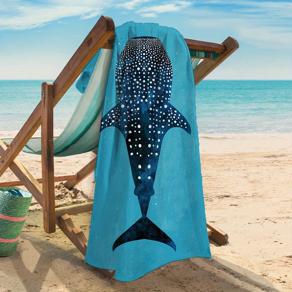 

1pc Insulation Blanket Beach Towel Lightweight Thin Towel, For Swimming Beach Camping, With Whale !