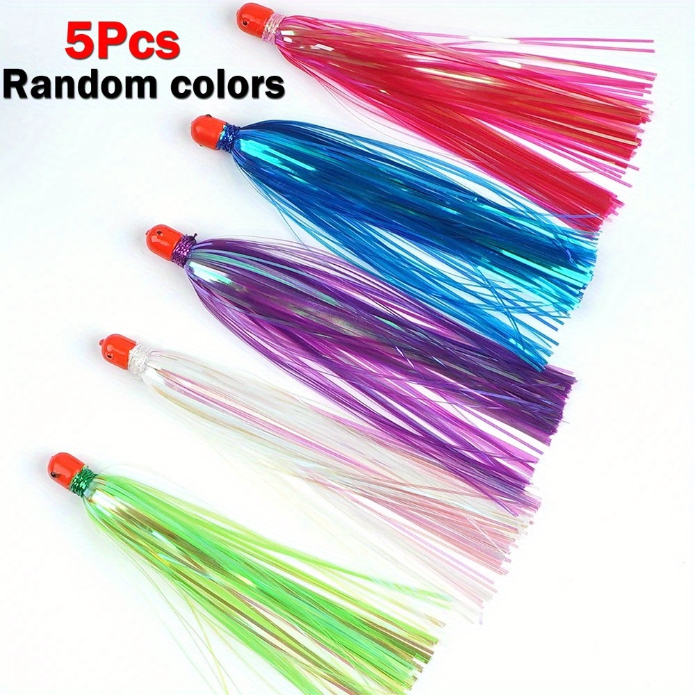 5pcs mylar teaser tail bucktail fishing lure Temu Australia