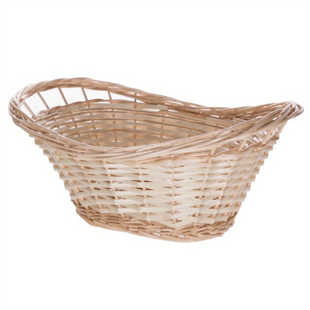 

Decorative Oval Split Wicker Basket With Hollow Handles, Simple Yet Stylish Design Enhances Your Space.