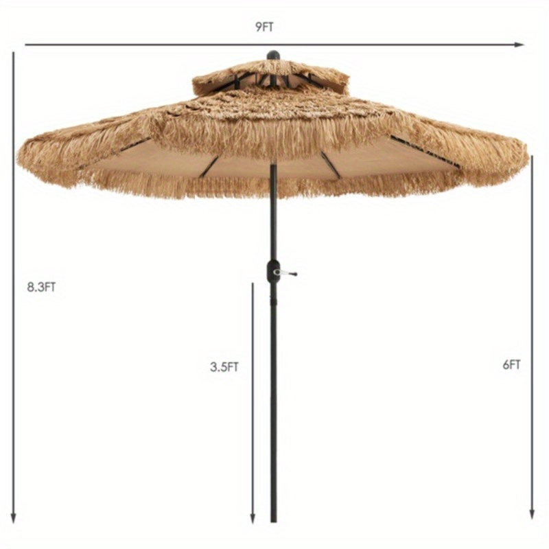 9 Foot Portable Beach Umbrella 8 Ribs - Temu