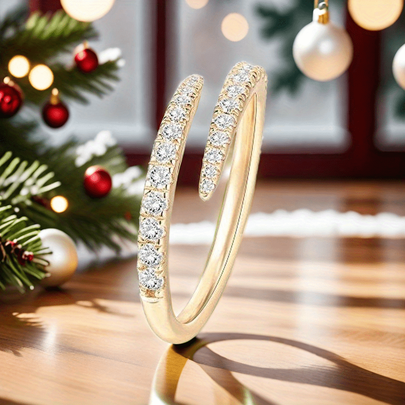 E-shop 3 Farben zur Auswahl: Minimalistischer Ring, Zirkonia Ring, Vergoldeneter Ring, Damenring, Schmuck, Verstellbarer Öffnungsring