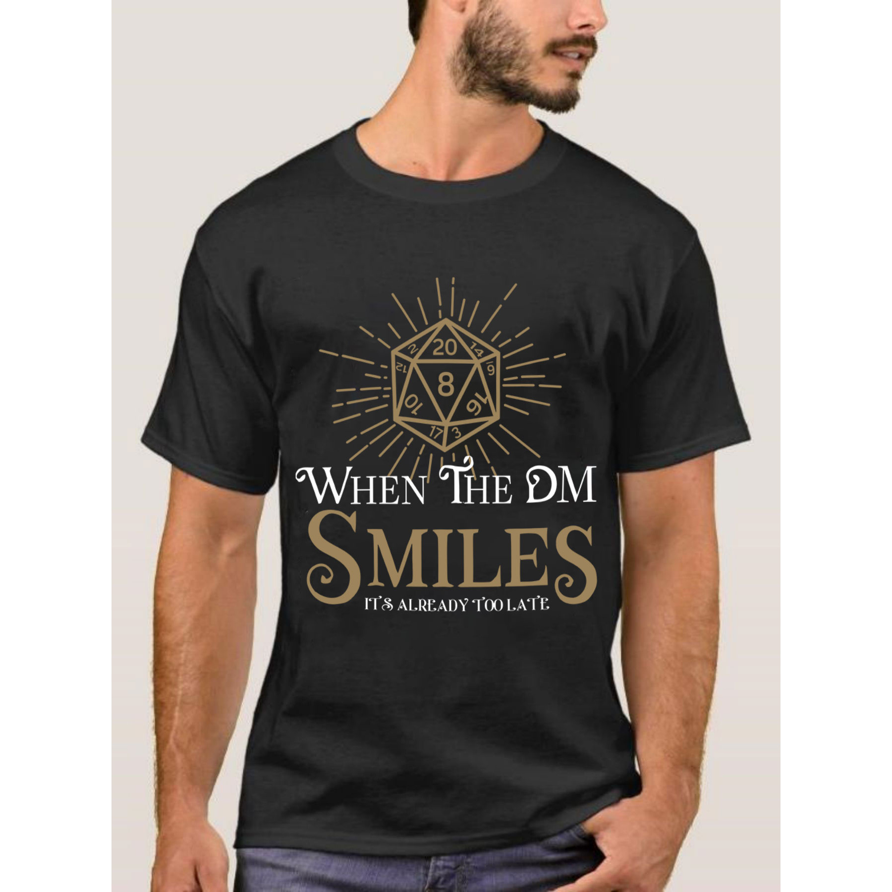 

1pc, Dm Dnd D Print T-shirt, Casual Short Sleeve Top For Summer, Men's Clothing, Men's Personality