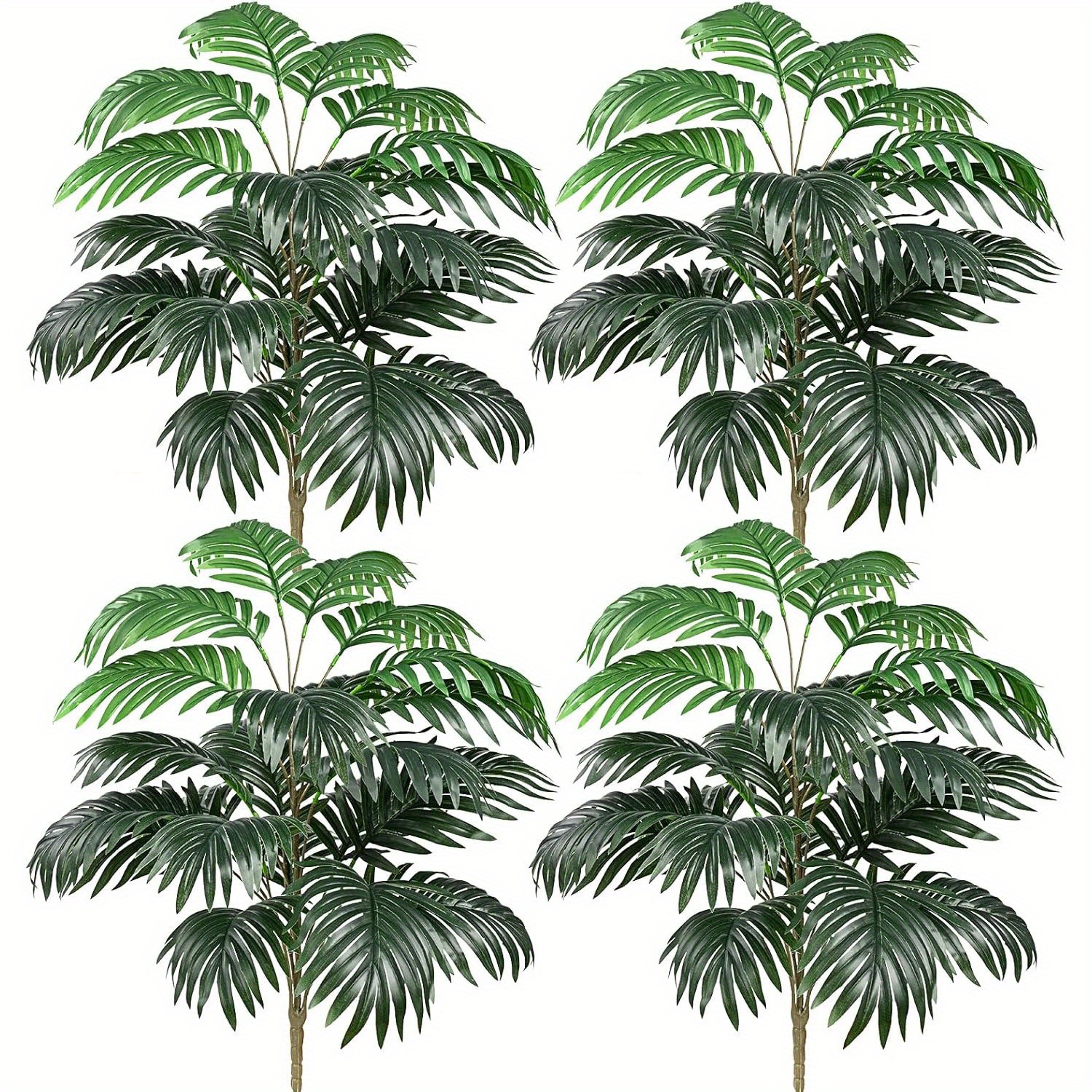 

4 Pack Artificial Palm Plants Leaves , Large Tree, 28'' Palm Tree Artificial Plants Fake Tree Large For Indoor Outdoor Home Office Decoration