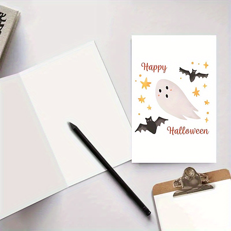 Halloween Greeting Card Envelope Anyone Ghost Bats Design - Temu