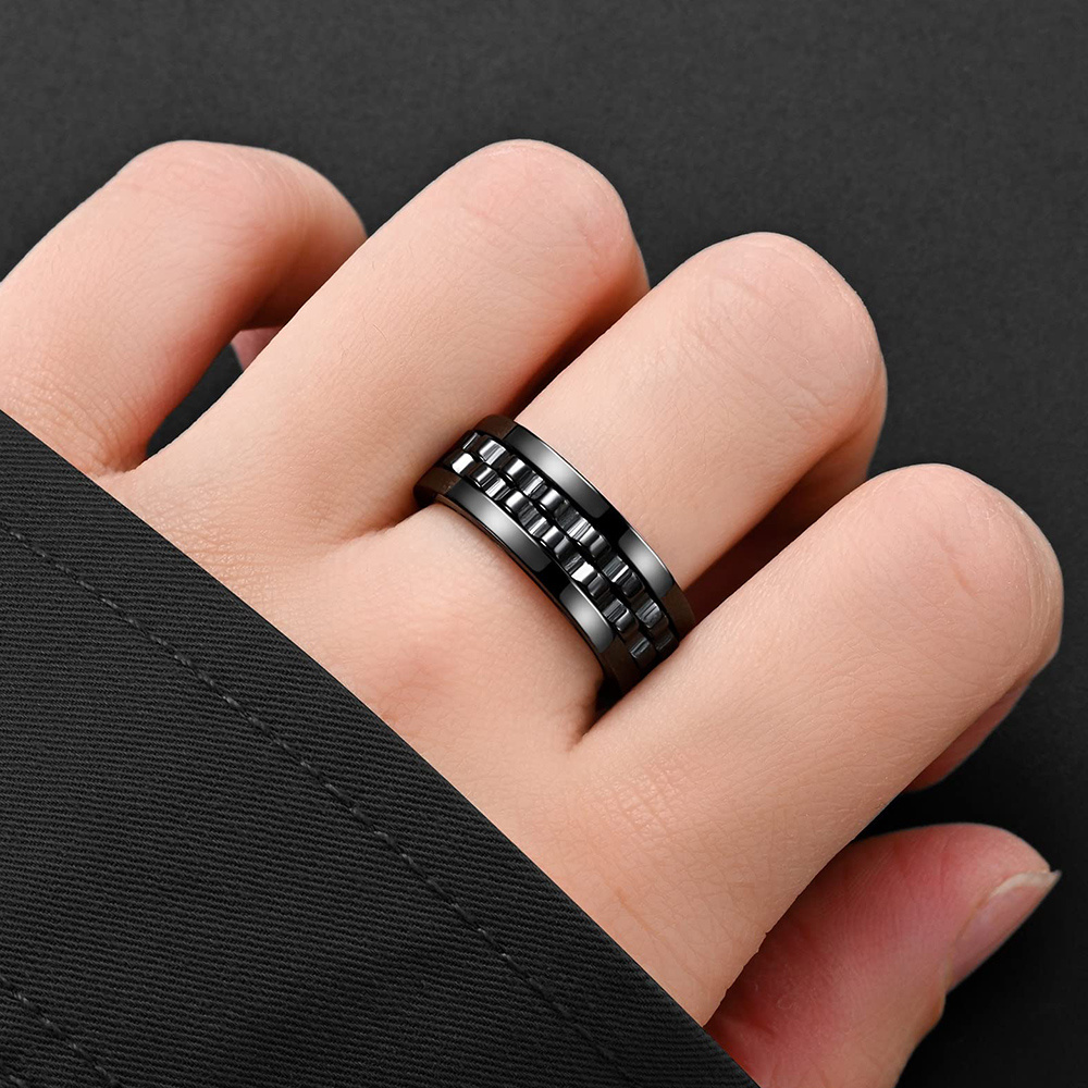 3pcs set fidget ring made of stainless steel rotatable design suitable for men and women anxiety jewelry Product details 1