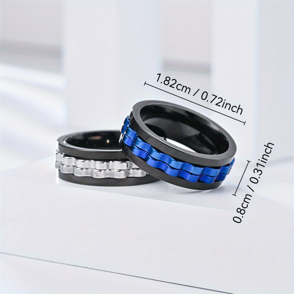3pcs set fidget ring made of stainless steel rotatable design suitable for men and women anxiety jewelry Product details 4