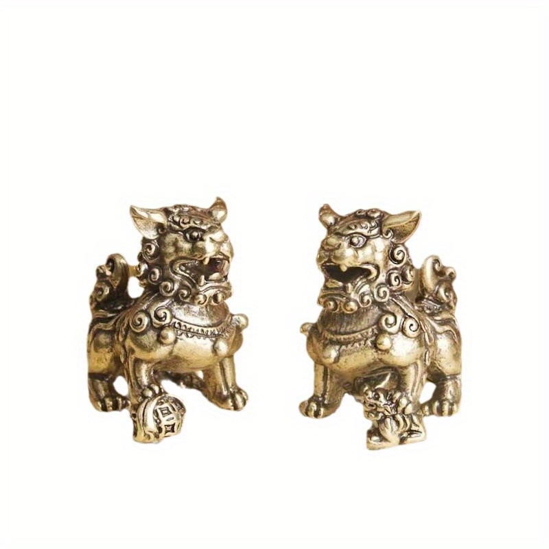 Collectible Metal Pixiu Lion Figurines Foo Dog - Temu