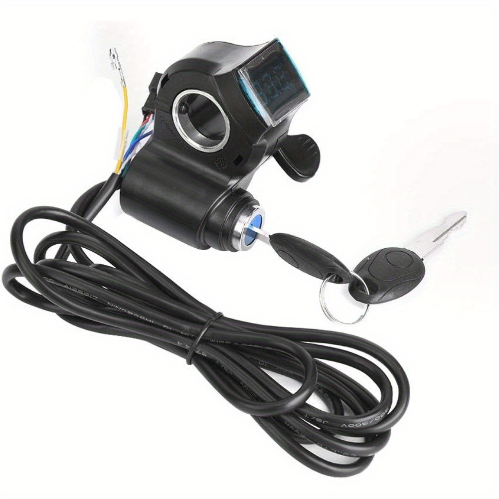 *ric Bike Thumb Throttle Display, E Bike Thumb Throttle LCD Display  Digital Battery Voltage Power Switch for *ric Vehicle