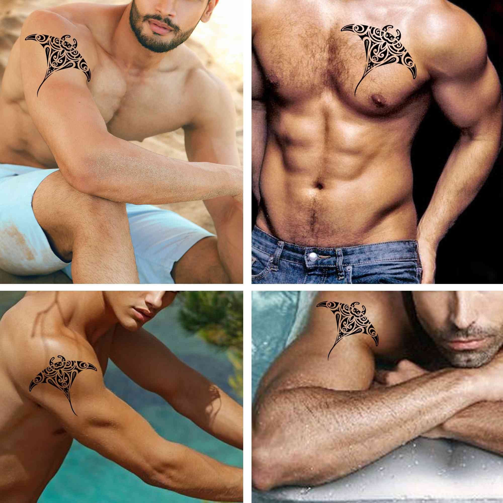 Image of Tribal Maori Polynesian Temporary Tattoos, 6 Sheets, Unisex Fake Body Art For , Legs, Neck, Hands - Waterproof Temporary Tattoo Set For Adults