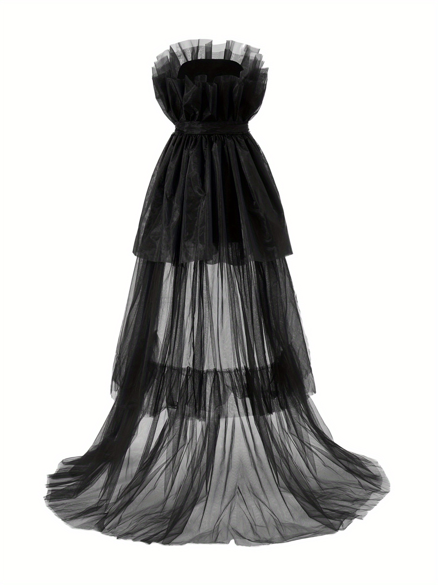 strapless open back dress Long A-Line Tulle Lace Backless Prom Dresses Red Formal Evening Dresses