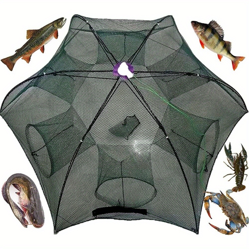 

Fishing Bait Trap Crab Net Crawdad Shrimp Cast Dip Cage Fish Minnow Foldable