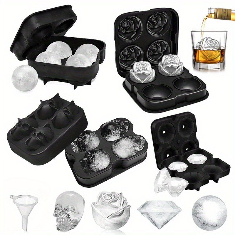 1pc silicone whiskey ice ball maker   flexible sphere mold for perfectly round ice cubes details 0