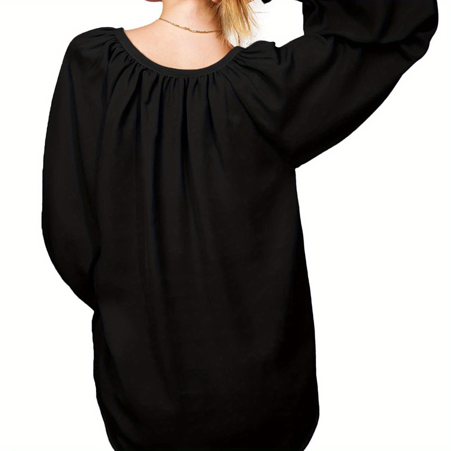 

Tooluck Womens Blouses Smocked Long Sleeve V Shirts