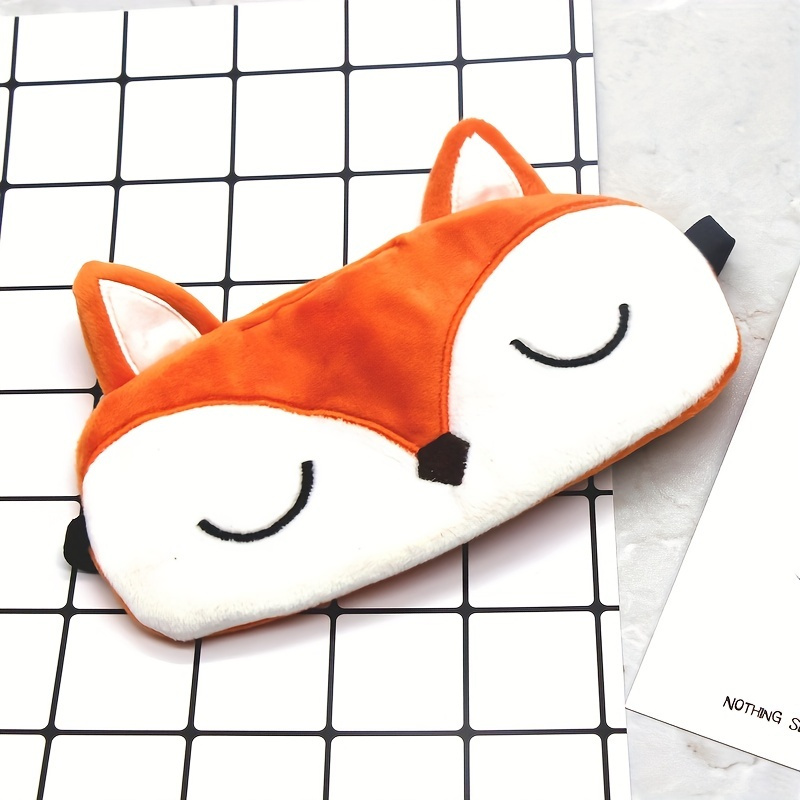 

Cute Fox Plush Sleep Mask - 1pc Paraben-free Soft Soothing Eye Cover For All Skin Types, Novelty Cartoon Animal Eye Shade For Sleeping & Travel Accessories