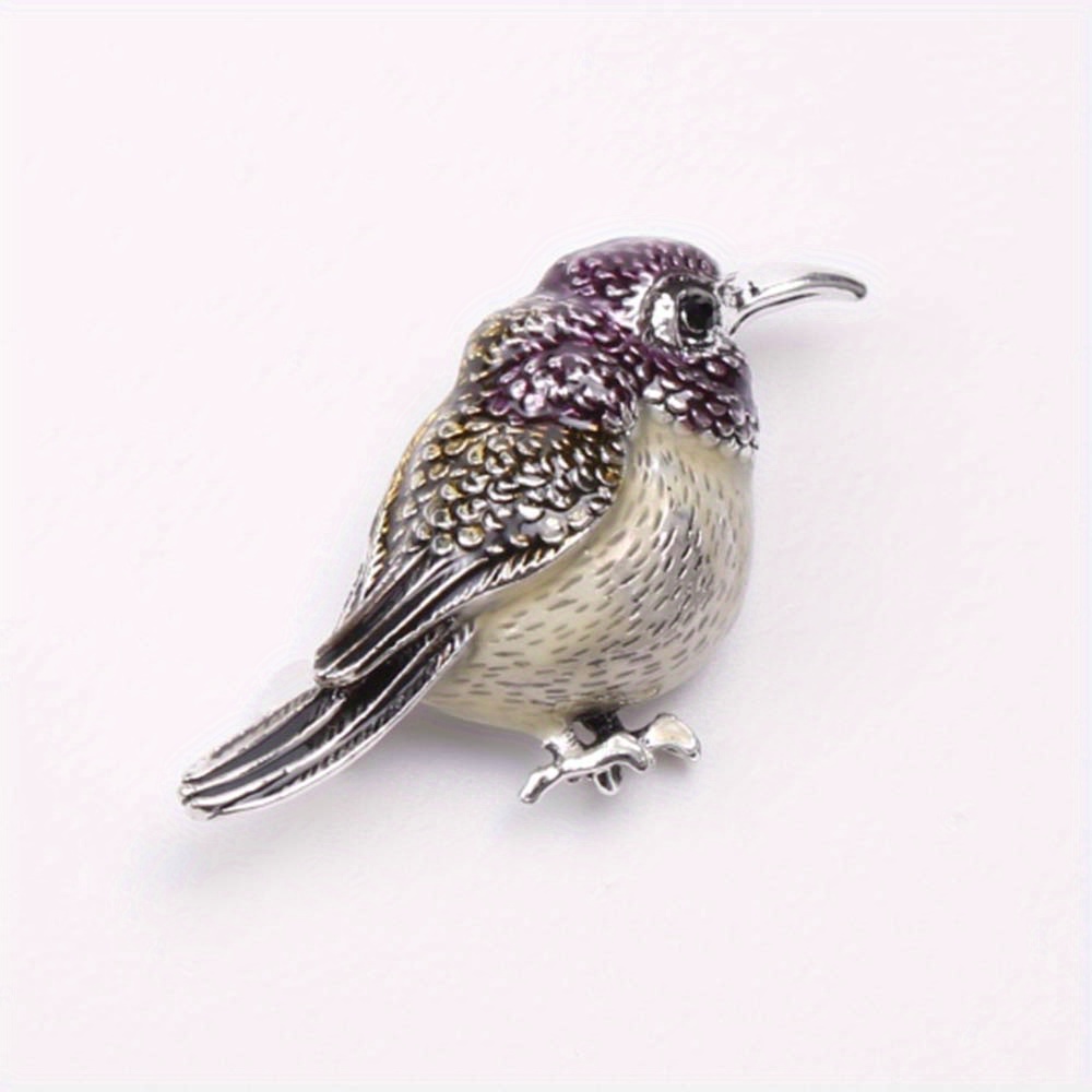 Image of Cute Bird Brooch, Exquisite Enamel Animal Brooch, Fashionable Ladies New Year Jewelry Gift