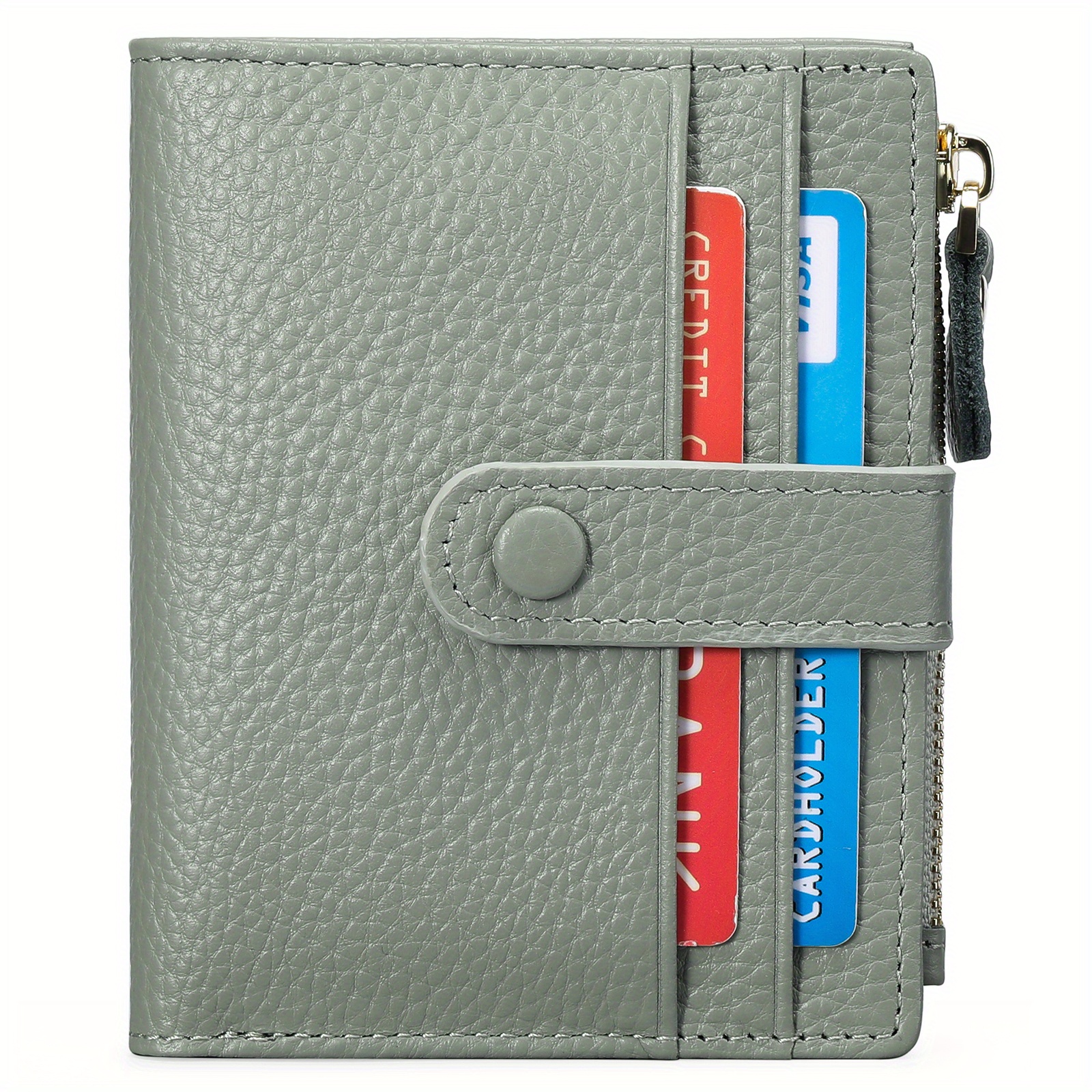   bifold leather credit card holder with rfid blocking womens wallet with zipper coin purse 0