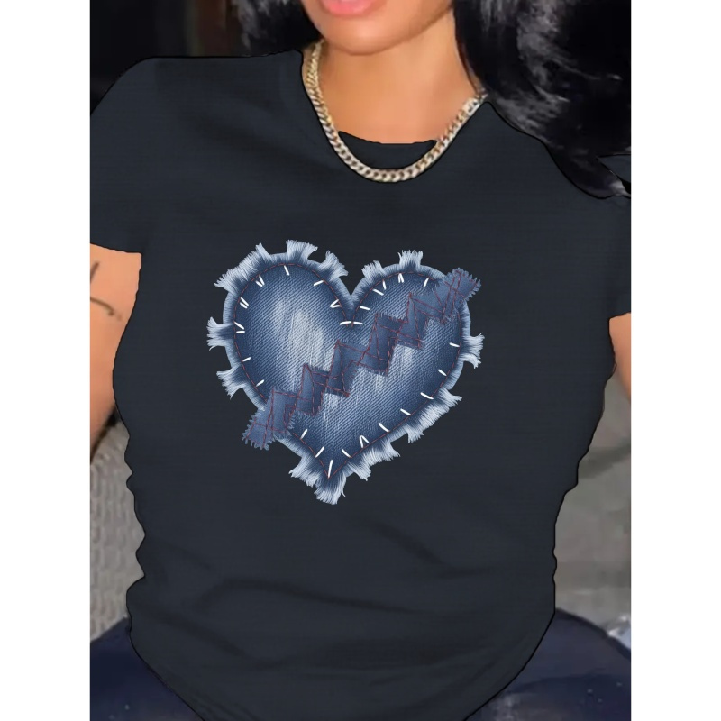 

Heart Shaped Denim Design Women's T-shirt