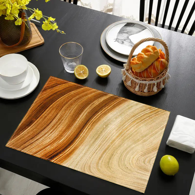 

2pcs /4pcs/ 6pcs Abstract Wood Grain Placemats Scene Placemats With Fashionable Abstract Prints - Table Mats Heat-resistant Dining - Your Kitchen Decoration