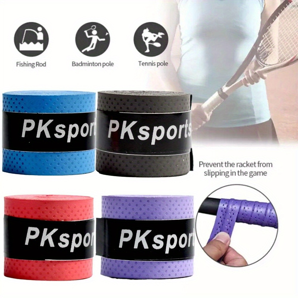 Lot De 5 Bandes Antidérapantes Pour Raquette - Tennis, Badminton, Squash, Polyuréthane 0.6 Mm, Motifs Colorés