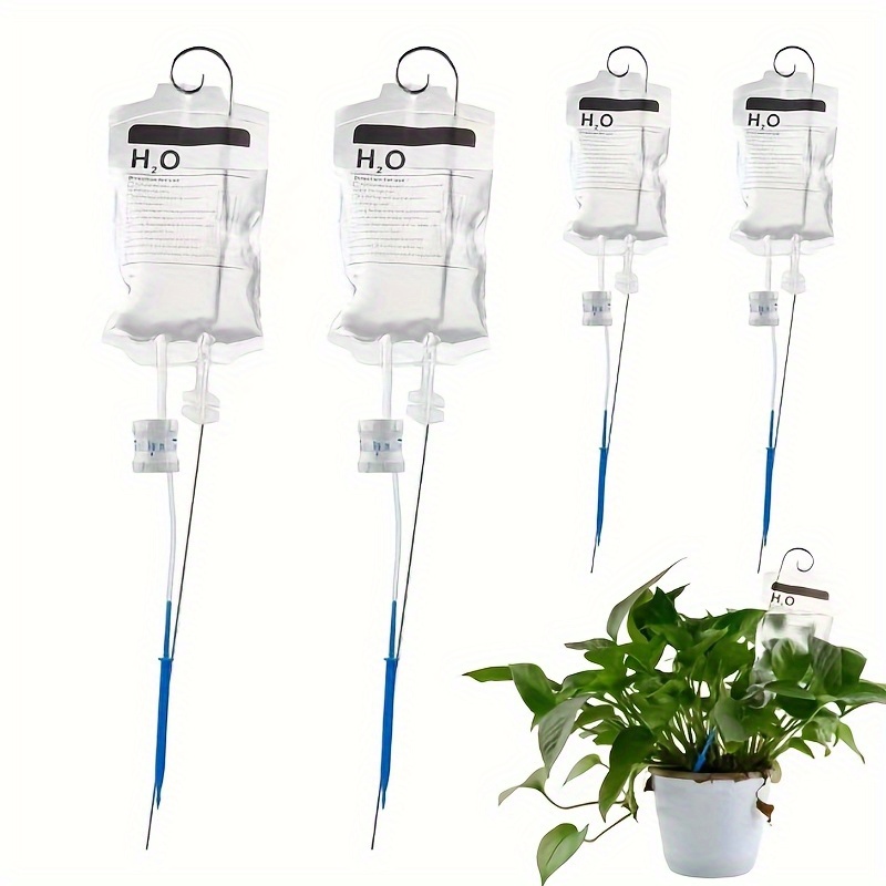 

4 Set, Automatic Control Of Water Dripping Flow Plant Flowers And Plants Maintenance Irrigation Water Bag Lazy Travel Dripper