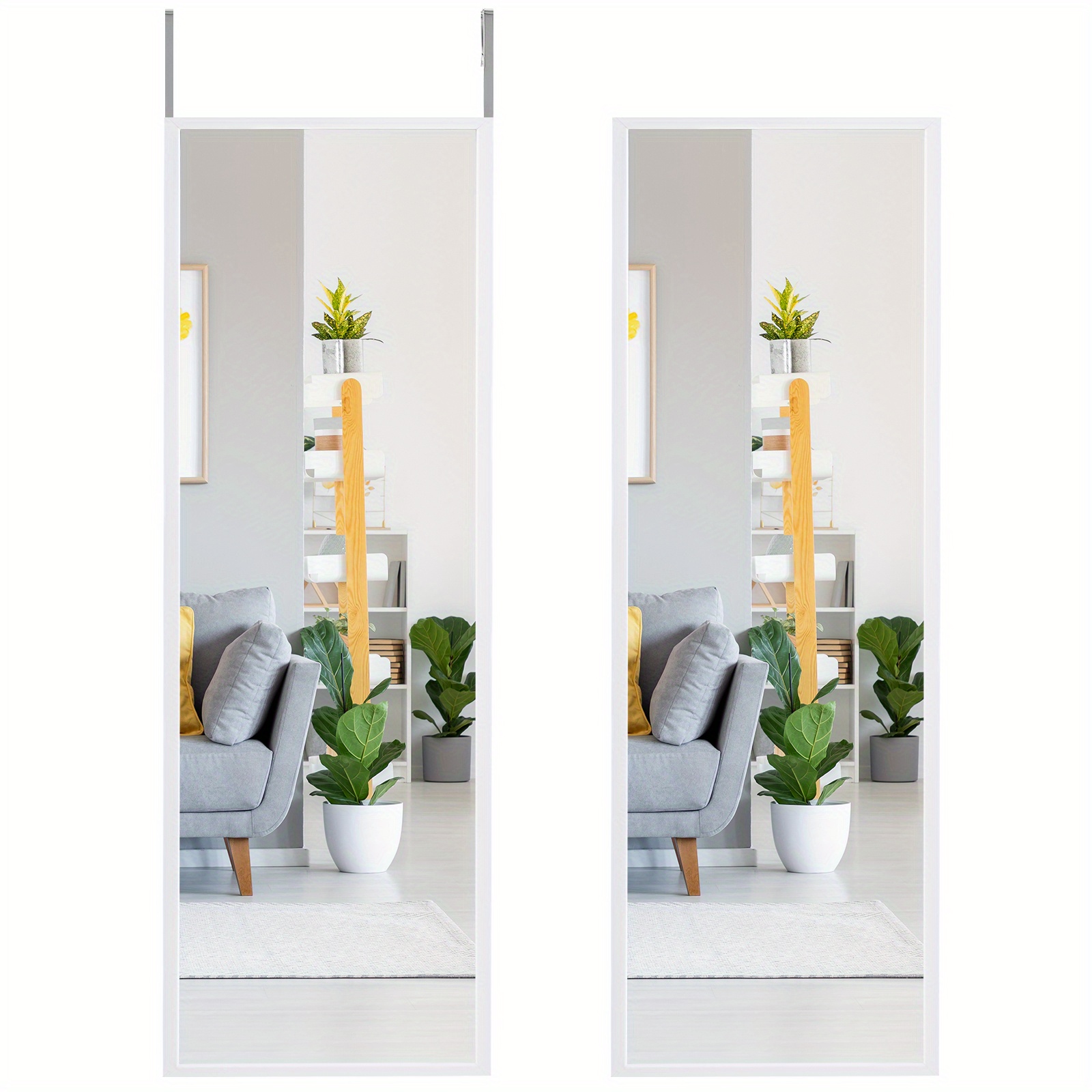 Image of Door Wall Mounted Mirror Full Length Hanging Mirror Bedroom Bathroom