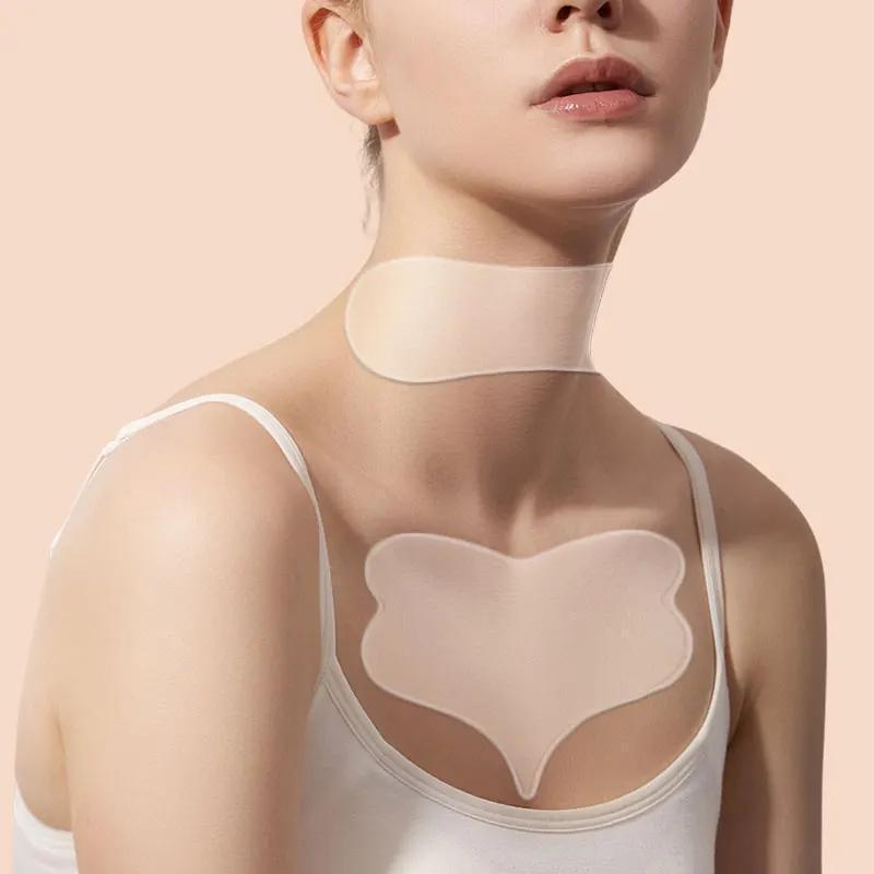 Image of 2 Sets Of Silicone And Chest Stickers And Neck Stickers - Heart-shaped , Fragrance-free, Suitable For Sleep, Post-surgery, Daily Use - Comfortable, Hygienic Alternative For Bandages, Stickers