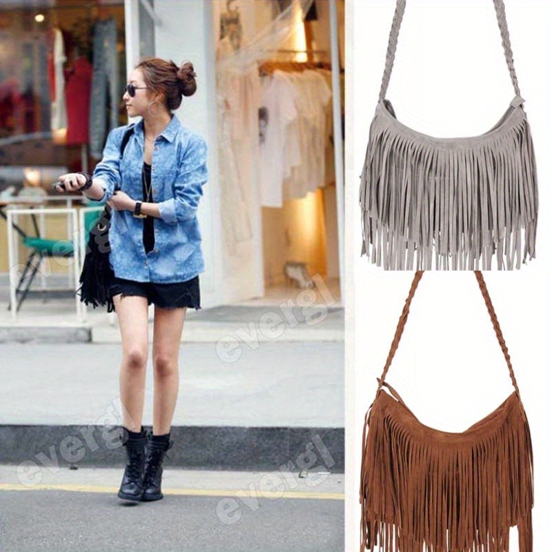 

Women Girl Tassel Suede Handbag Fashion Messenger Shoulder Bag Elegant Beautiful Satchel