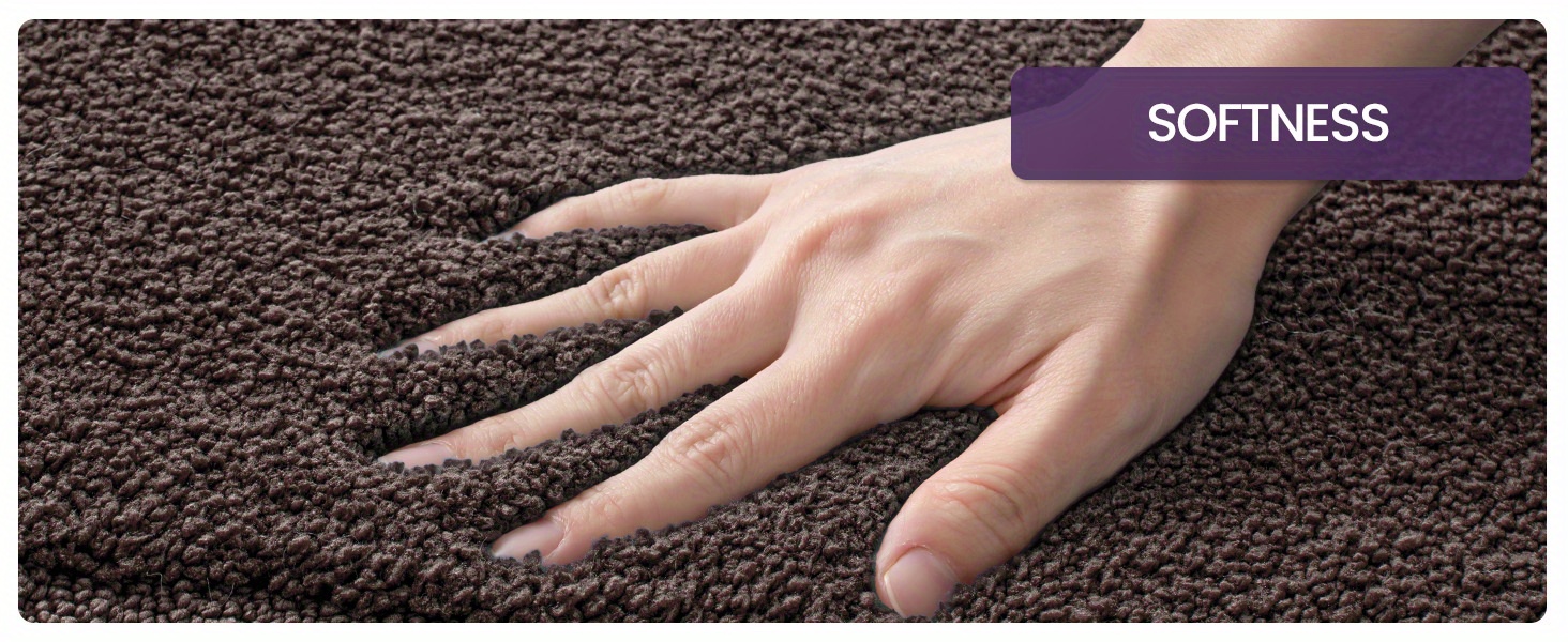 bathroom rug mat, ultra absorbent soft bath rug, washable non-slip bath mat for bathroom floor, tub, shower room, 24 x16 , brown Product details 2