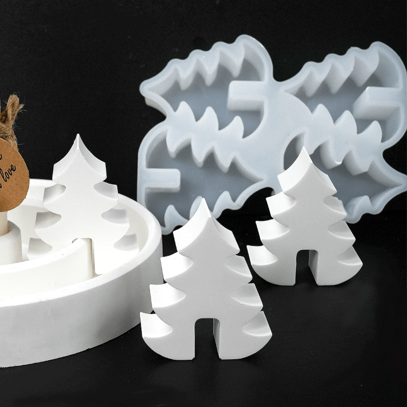 

Diy Christmas Tree Candlestick Silicone Mold For Handmade Aromatherapy Candles, Resin And Plaster Crafts Making Tool