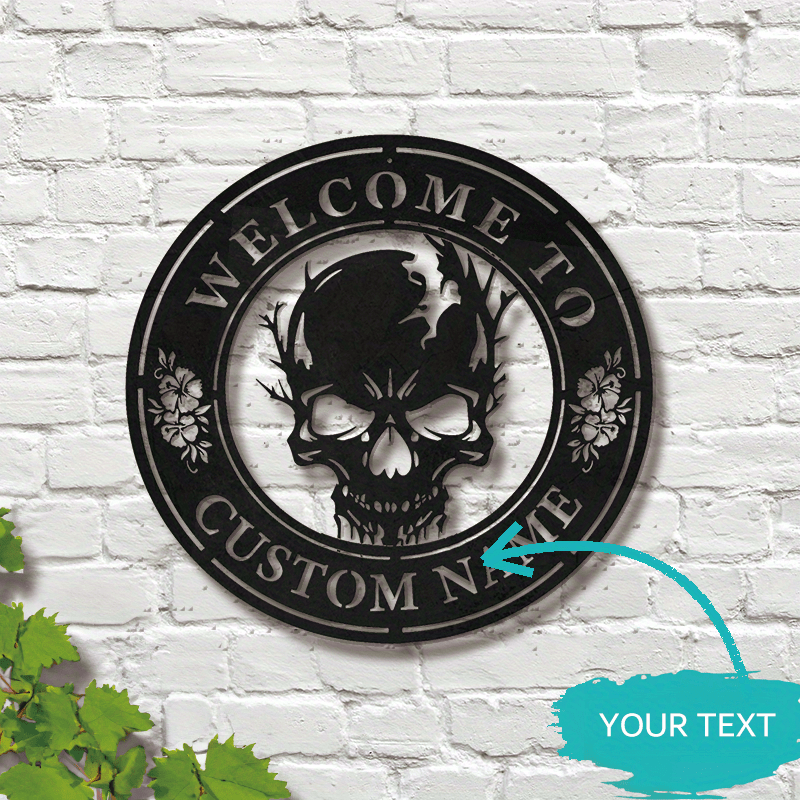 1pc Of Customized Metal Sign Featuring A Sugar , Personalized With A Name, Perfect For Halloween Decor And Celebrations