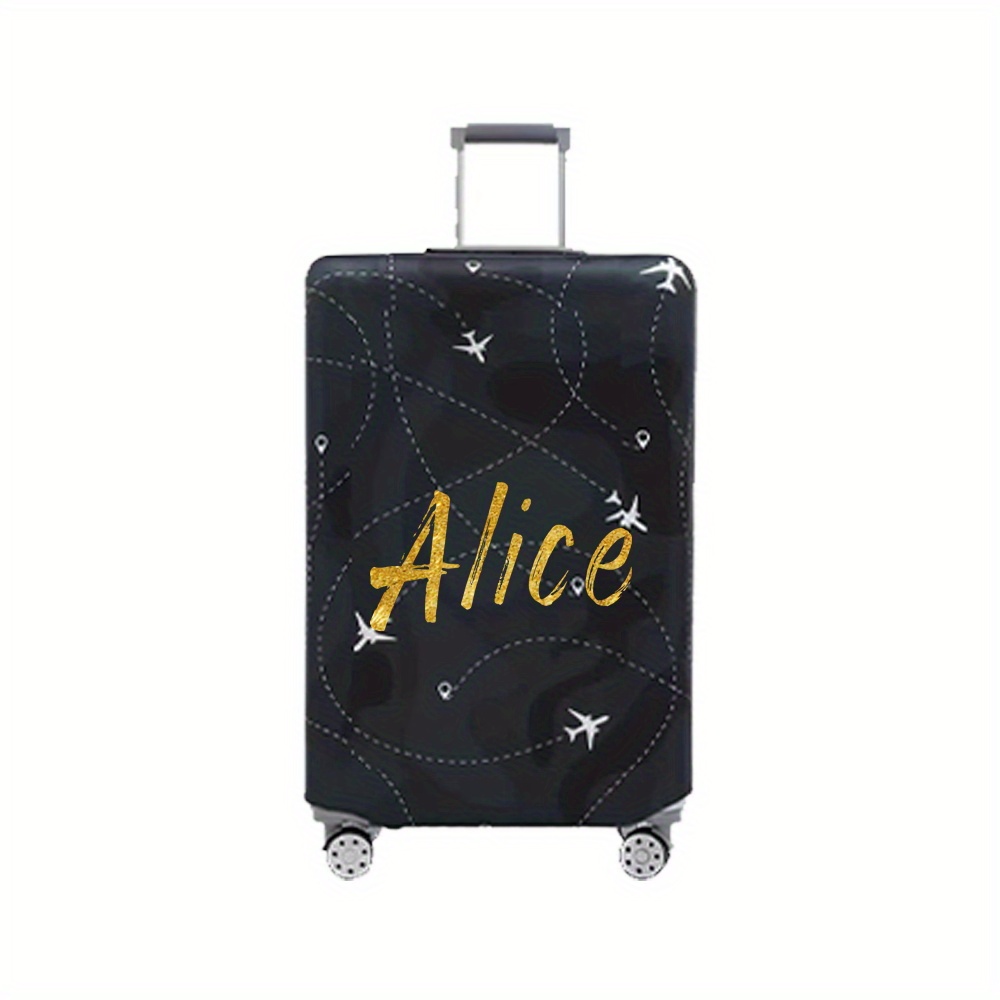 TEMU Personalized Name Free Custom Luggage Cover 18-32 Inches Thick Elastic Luggage Cover Dust Cover Scratch Protection Cover, Personalized Gift For